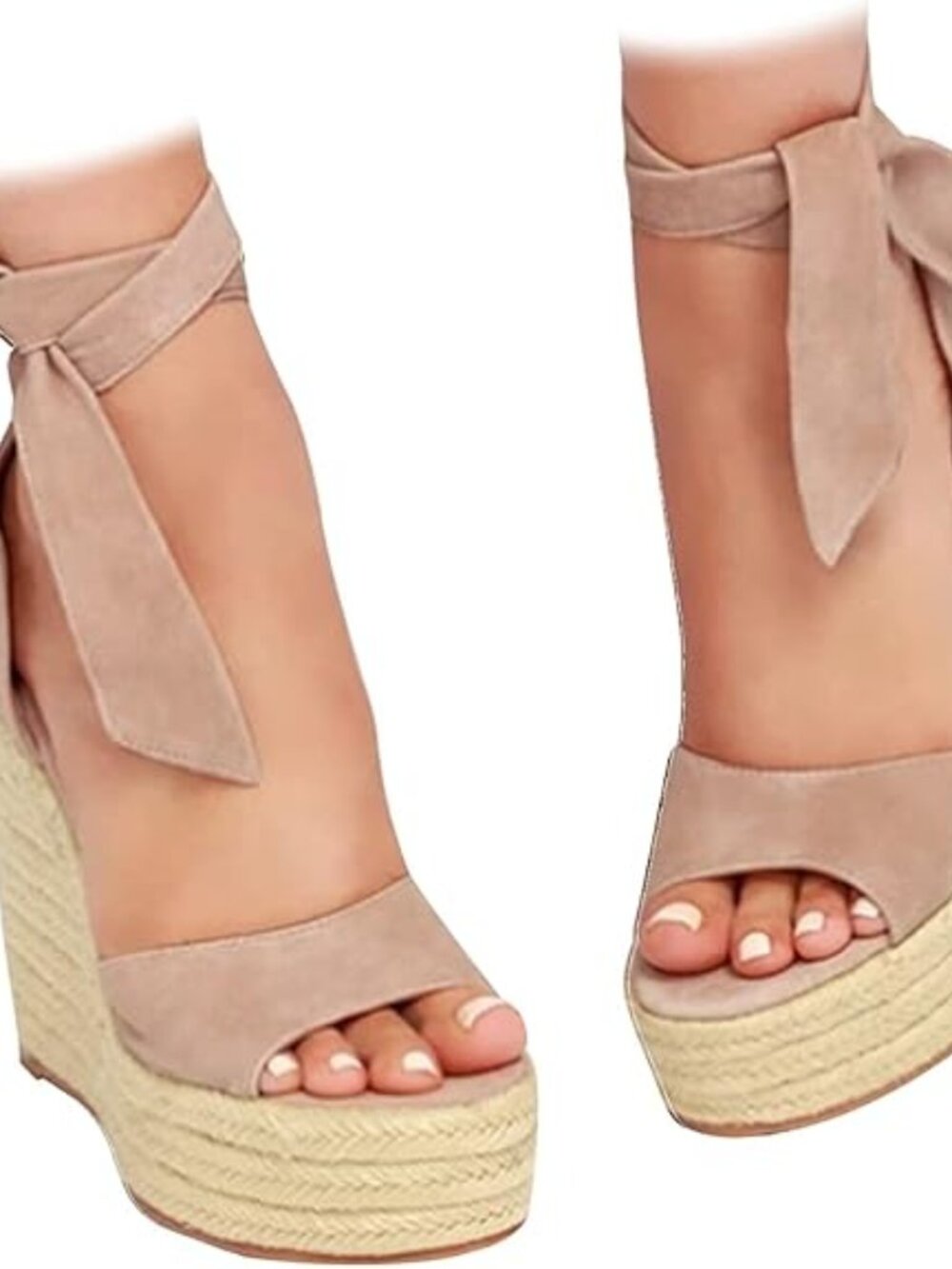 Womens Espadrilles Wedges Sandals Heels Open Toe Tie Lace Up Platform Ankle Stra